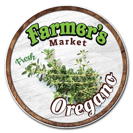 Farmers Market Oregano Circle Vinyl Laminated Decal